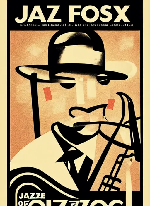 Prompt: of jazz festival poster, matchbox label style, duotone,