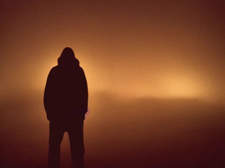 Prompt: fujifilm fujicolour 2 0 0 film photograph of a vagrant at night volumetric fog