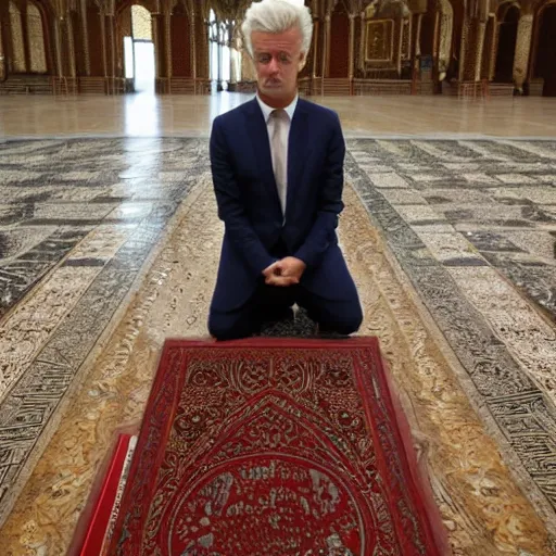 Image similar to geert on his knees praying to mecca, Qiblah