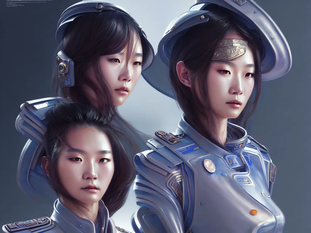 Image similar to portrait futuristic taiwan police uniform female, at future neon light rooftop, ssci - fi and fantasy, intricate and very very beautiful and elegant, highly detailed, digital painting, artstation, concept art, smooth and sharp focus, illustration, art by tan zi and ayanamikodon and alphonse mucha and wlop