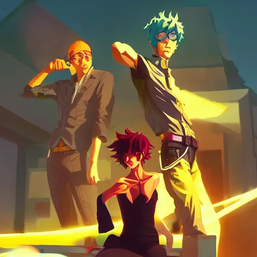 Image similar to hero world cowboy bebop, behance hd by jesper ejsing, by rhads, makoto shinkai and lois van baarle, ilya kuvshinov, rossdraws global illumination