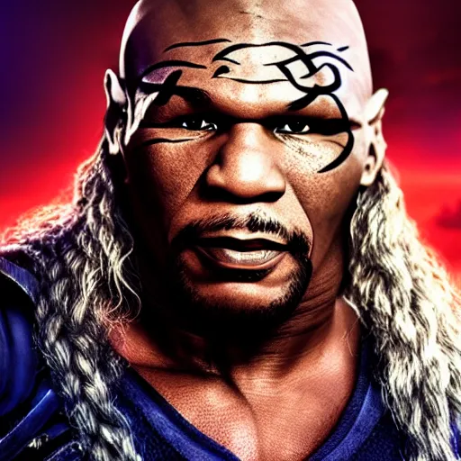 Prompt: Mike Tyson as Thor, God of Thunder, 4k, artstation, cgsociety, award-winning, masterpiece, stunning, beautiful, glorious, powerful, fantasy art