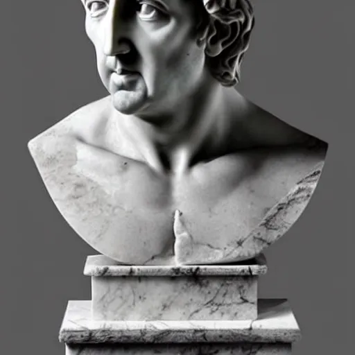 Image similar to nicolas cage as a greek marble statue