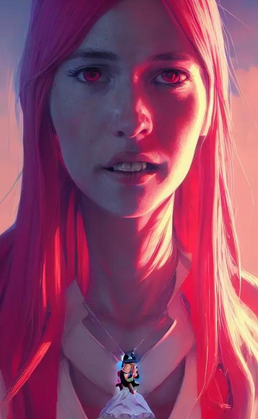 Image similar to highly detailed portrait of zero two in gta v, stephen bliss, unreal engine, fantasy art by greg rutkowski, loish, rhads, ferdinand knab, makoto shinkai and lois van baarle, ilya kuvshinov, rossdraws, tom bagshaw, global illumination, radiant light, detailed and intricate environment