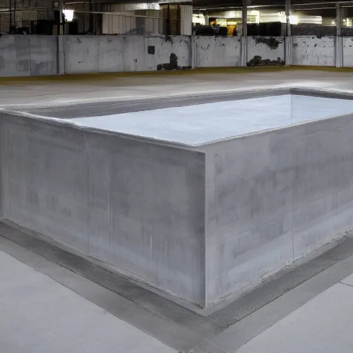 Prompt: a containment cell made out of concrete