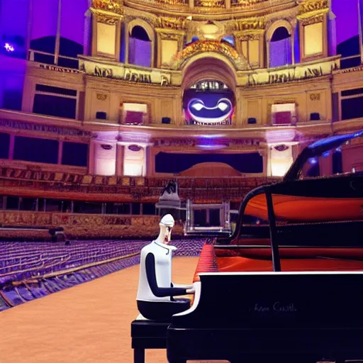 Prompt: mac tonight playing piano at the royal albert hall