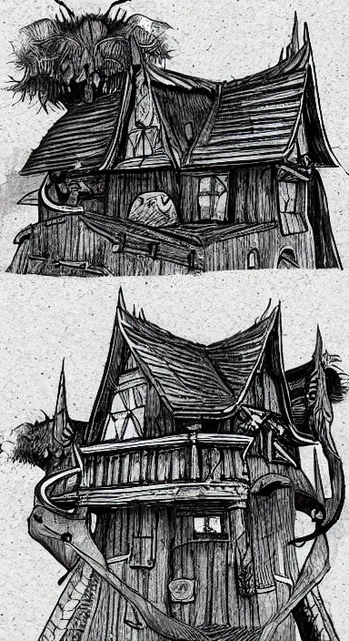 Prompt: Fury on 36 House Hlaalu. Drawings artstation inktober concept art