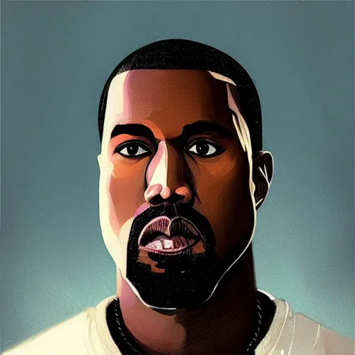 Prompt: “ portrait of kanye west by greg rutkowski, young, attractive, highly detailed portrait, scifi, digital painting, artstation, concept art, smooth, sharp foccus ilustration, artstation hq ”