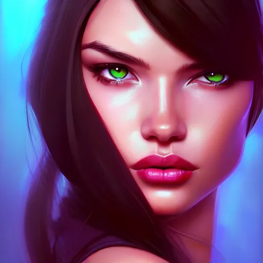 Image similar to portrait of a beautiful adriana lima, art by lois van baarle and ross tran and sam yang and ilya kuvshinov and guweiz, digital art, high detail, sharp focus, unreal engine 5, trending on artstation, deviantart, pinterest, victorias secret, 4 k uhd image