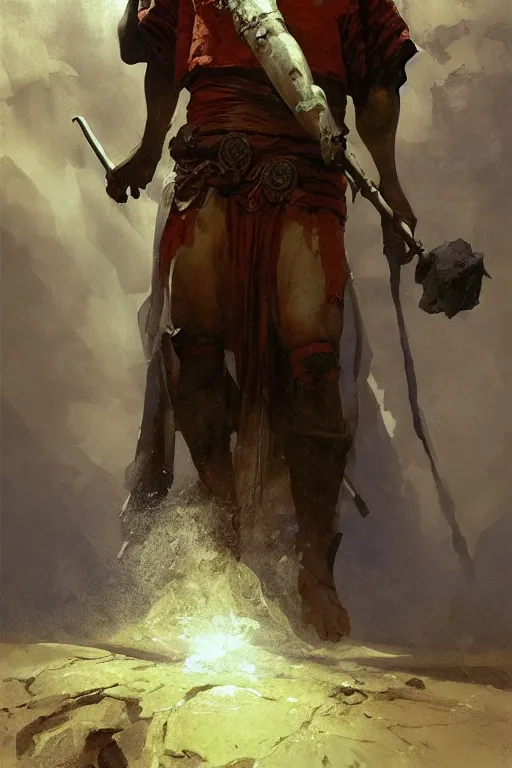 Image similar to a full body portrait of the ancient historical biblical evil pagan king ahab of Israel by craig mullins and marc simonetti, Ross Tran and WLOP, by Andrew Wyeth and Gerald Brom, In the style of John singer Sargent and James gurney, ARTSTATION, cgsociety, polycount, character design, CINEMATIC, AWE INSPIRING, BEAUTIFUL, ART GERM