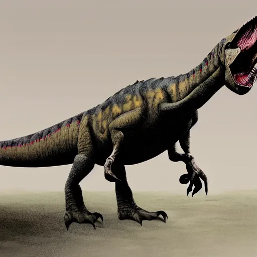 Image similar to First photograph of a real dinosaur, circa 2167