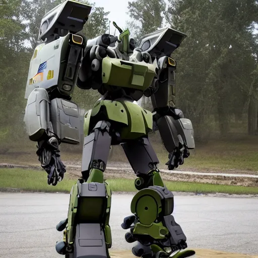 Prompt: Battle Mech of the United States Military. 2090