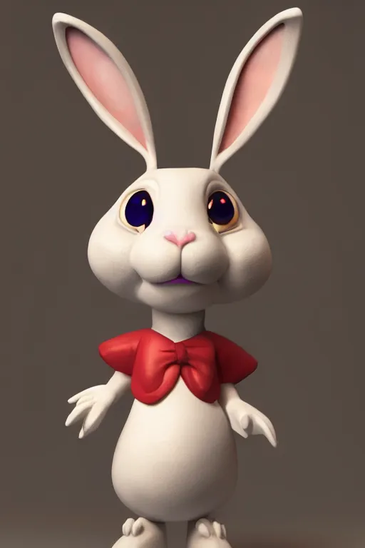 Prompt: a centered render of a cartoon rabbit, cinematic, beautifully lit, by craola, 3 d, trending on artstation, octane render, 8 k