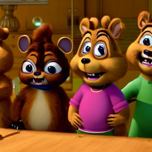 Image similar to Alvin and the Chipmunks in Five Nights at Freddy's