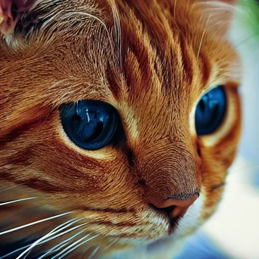 Prompt: an orange cat, face view