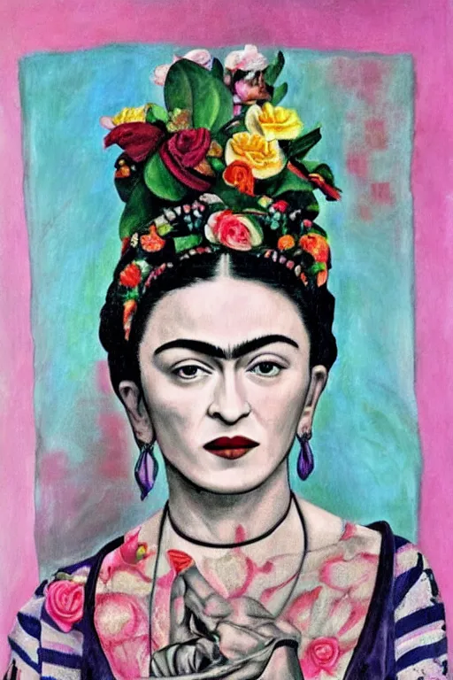 Image similar to Madonna in Frida Kahlo painting style