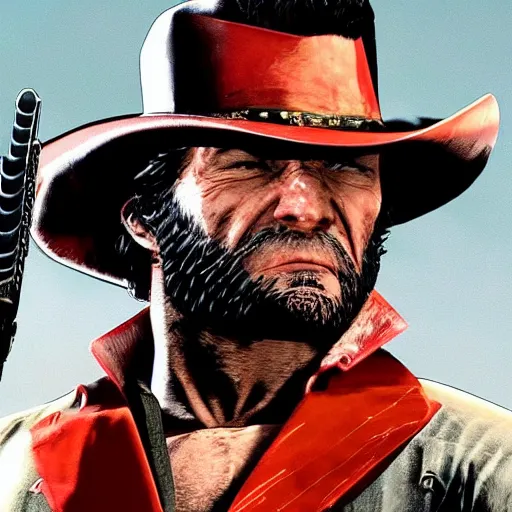 Image similar to Wolverine in red dead redemption 2 4k detail