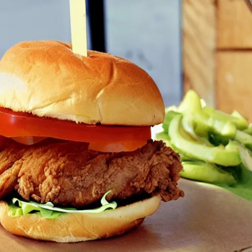 Image similar to fried chicken sandwich burger