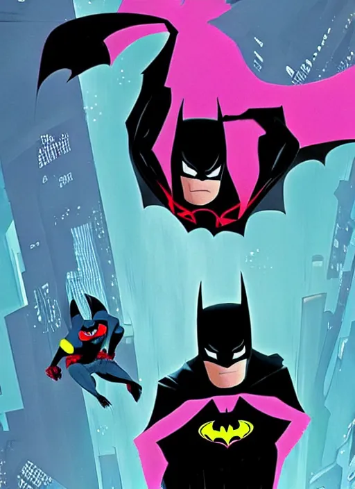 Prompt: Batman in the style of Into the Spiderverse