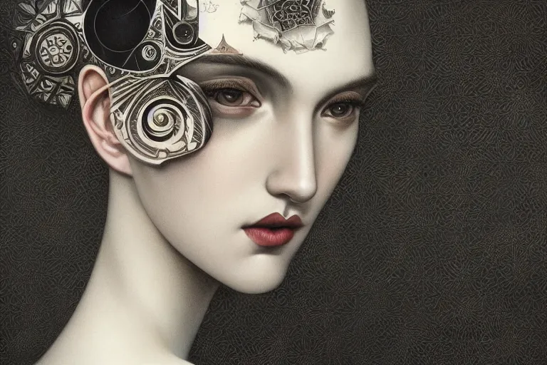 Image similar to a black pattern on a white background, highly detailed, geometric, award winning, by Tom Bagshaw