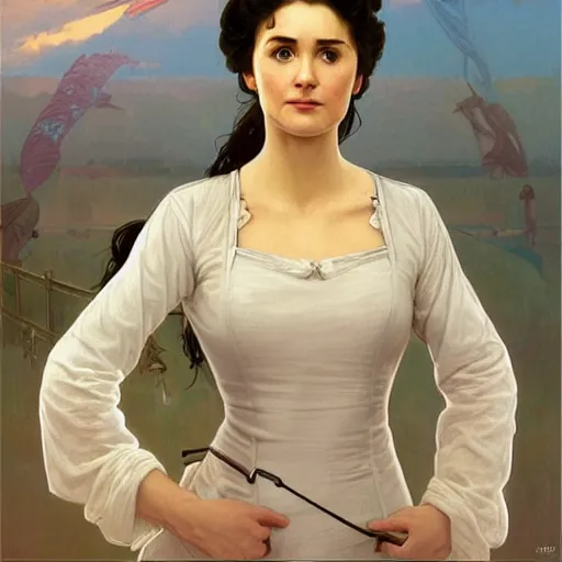 Image similar to Viola the Soviet Nurse from Everlasting summer, Demi Moore, highly detailed, digital painting, artstation, concept art, smooth, sharp focus, illustration, ArtStation, art by artgerm and greg rutkowski and alphonse mucha and J. C. Leyendecker and Edmund Blair Leighton and Katsuhiro Otomo and Geof Darrow and Phil hale and Ashley wood and Ilya repin and Charlie Bowater