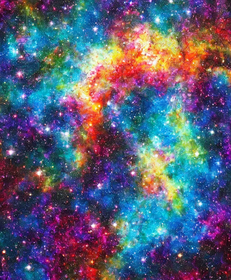 Prompt: painting of a colorful galaxy