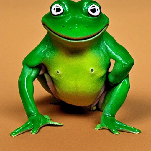 Image similar to a muscular happy frog