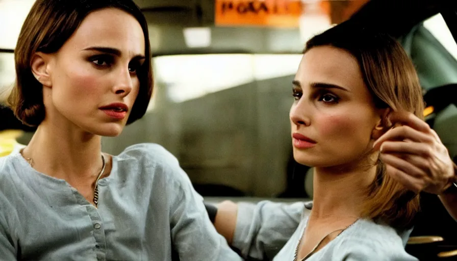 Prompt: nathalie portman in the movie taxi driver, movie still