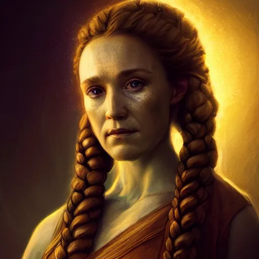 Image similar to majestic gracious regal goddess mater theia portrait, ancient greece, atmospheric lighting, painted, intricate, volumetric lighting, beautiful, rich deep colours masterpiece, golden hour, sharp focus, ultra detailed, by leesha hannigan, ross tran, thierry doizon, kai carpenter, ignacio fernandez rios