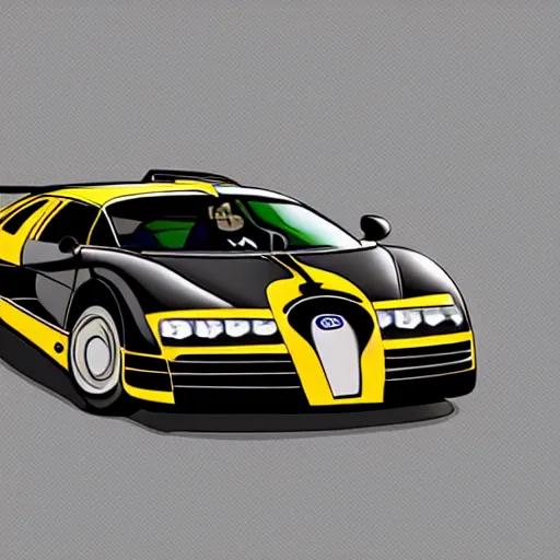 Image similar to Bugatti EB110, cartoonish, cartoon,