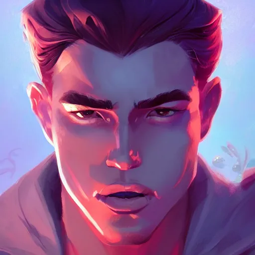 Image similar to handsome male portrait, maya ali mage, gloomhaven, dynamic lighting, gaudy colors, octane render aesthetic, matte painting concept art, official fanart behance hd artstation by jesper ejsing, by rhads and makoto shinkai and lois van baarle and ilya kuvshinov and rossdraws