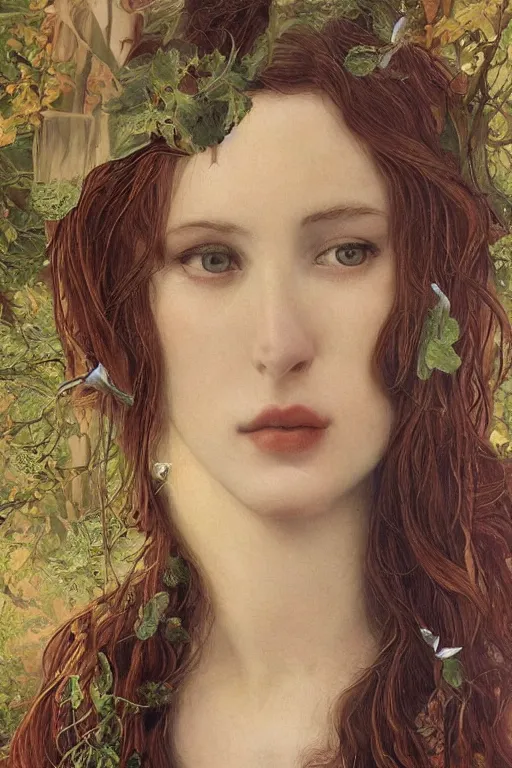 Image similar to An extremely beautiful pre-raphaelite ornate portrait of a very beautiful witch, ultradetailed, intricate, elegant, digital art painting, concept art, smooth, sharp focus, magazine art cover illustration, regal, award winning picture, extremely detailed masterpiece, sense of awe, featured on Artstation, Artgerm, ethereal bubbles, Aetherpunk, atmospheric lightning, Exquisite floral details, 8K detail post-processing