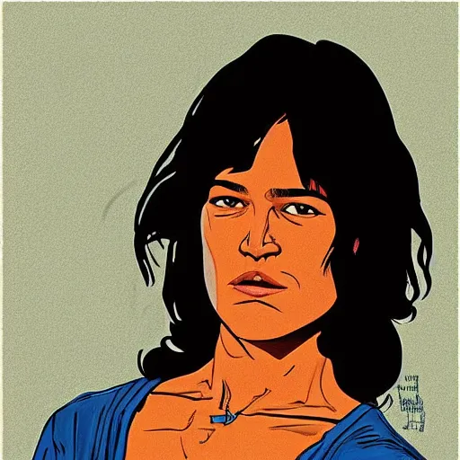 Image similar to “ michelle rodriguez retro minimalist portrait by jean giraud, moebius starwatcher comic, 8 k ”