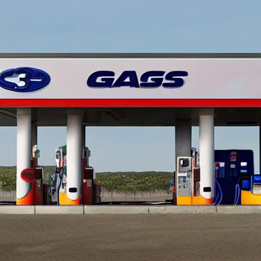 Prompt: a gas station logo named cgass 3