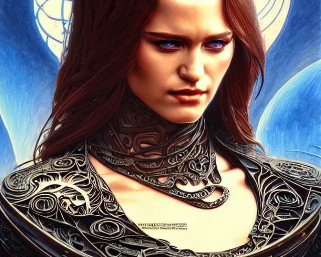 Prompt: Terminator T800, art nouveau, fantasy, intricate spiral designs, elegant, highly detailed, sharp focus, art by Artgerm and Greg Rutkowski and WLOP