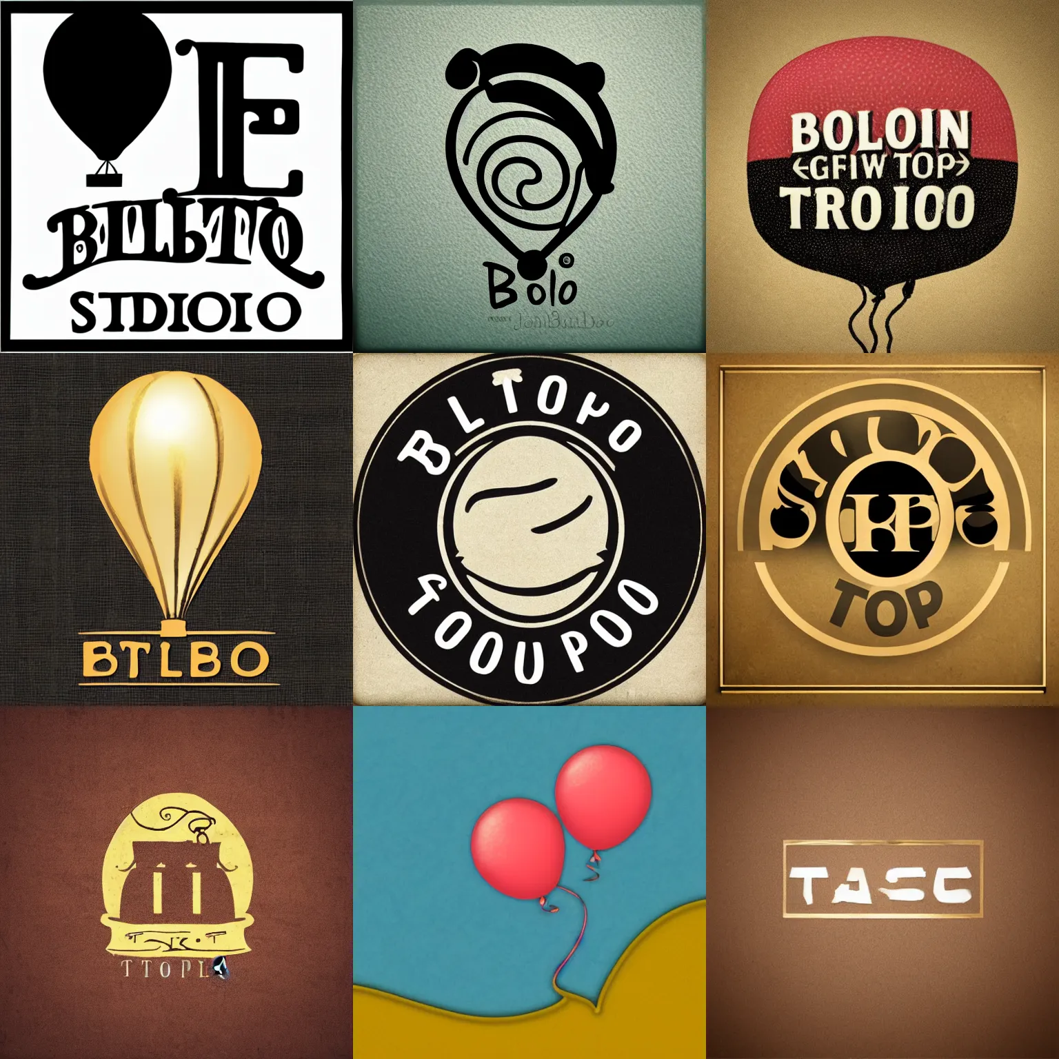 Prompt: logo for “Balloon Top Studio” by John Bauer