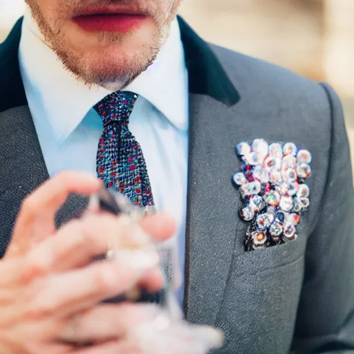 Image similar to man in a suit with crystals