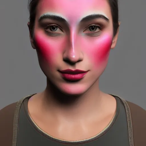 Image similar to face painted by Kandinsky, smooth gradients, 3d unreal engine, 4k 3d render