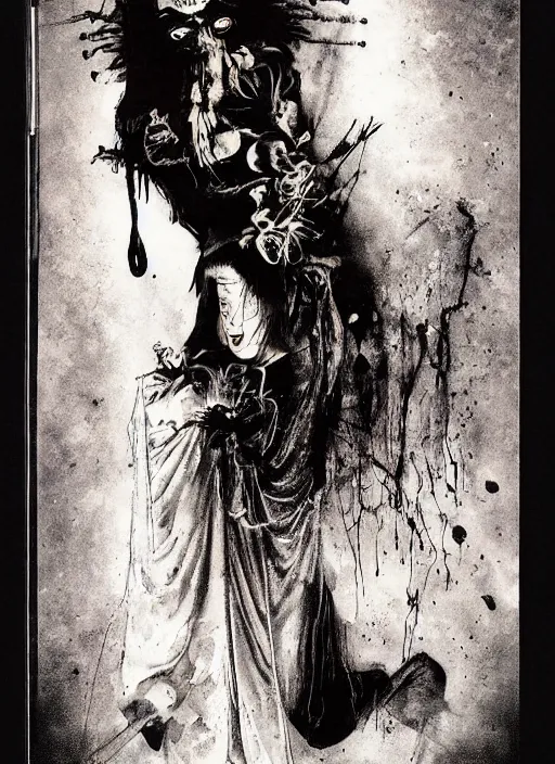 Prompt: book cover of scary geisha stories to tell in the dark paperback novel by stephen gammell