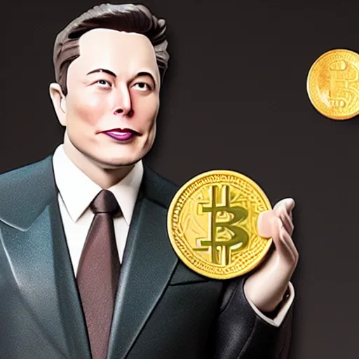 Image similar to a realistic action figure of elon musk holding doge coin currency