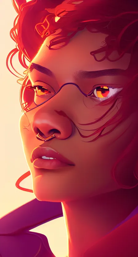 Prompt: extreme close up of zendaya, saying the phoneme p, ambient lighting, 4 k, lois van baarle, ilya kuvshinov, rossdraws, alphonse mucha, jung gi kim, dylan kowalsk, artstation