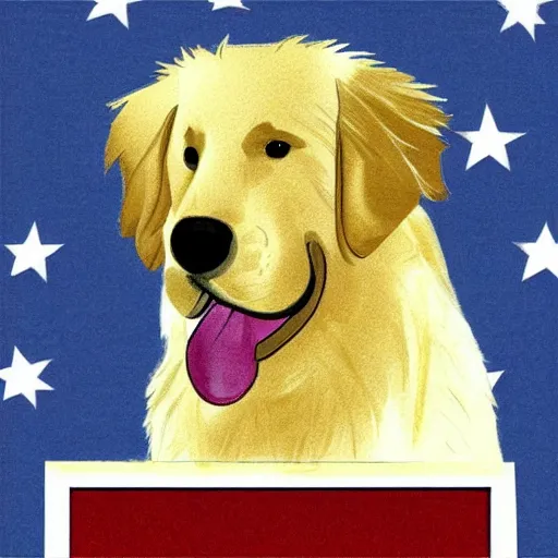 Prompt: “a golden retriever as president”