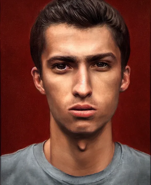 Image similar to heroic portrait of a young spanish man. art by denys tsiperko and bogdan rezunenko, hyperrealism