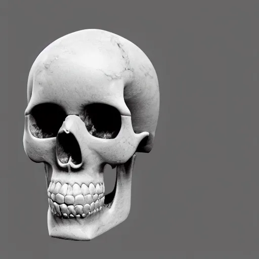 Prompt: skull, marble statue, highly detailed, 4 k