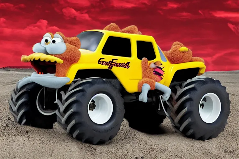 Image similar to garfield monster truck