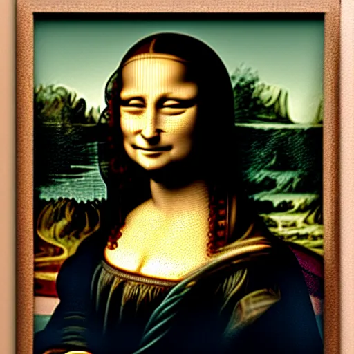 Prompt: mona lisa is waiting for the subway in a subway station. by leonardo di ser piero da vinci, - w 1 0 2 4