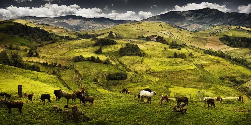 Image similar to rural romanian hills by andreas franke