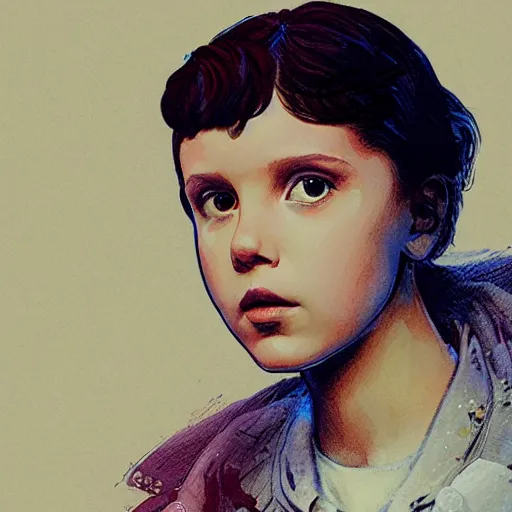 Image similar to Millie Bobby Brown from Stranger Things facing the camera with her hand outstretched with things floating all around her, fullbody, intricate, highly detailed, artstation, concept art, smooth, sharp focus, illustration, art by greg rutkowski and orientalism and bouguereau and Zdzislaw Beksinski, good clear quality, lighting, biology, symmetrical artwork, perfect face, 135 mm, cinematic, hyper realism, high detail, octane render, 8k, chrome accents
