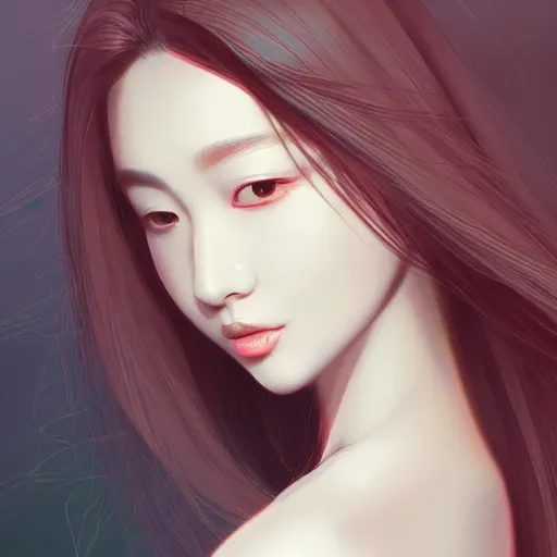 Prompt: digital artwork by'kyuyong eom'on artstation of a alluring woman n - 2