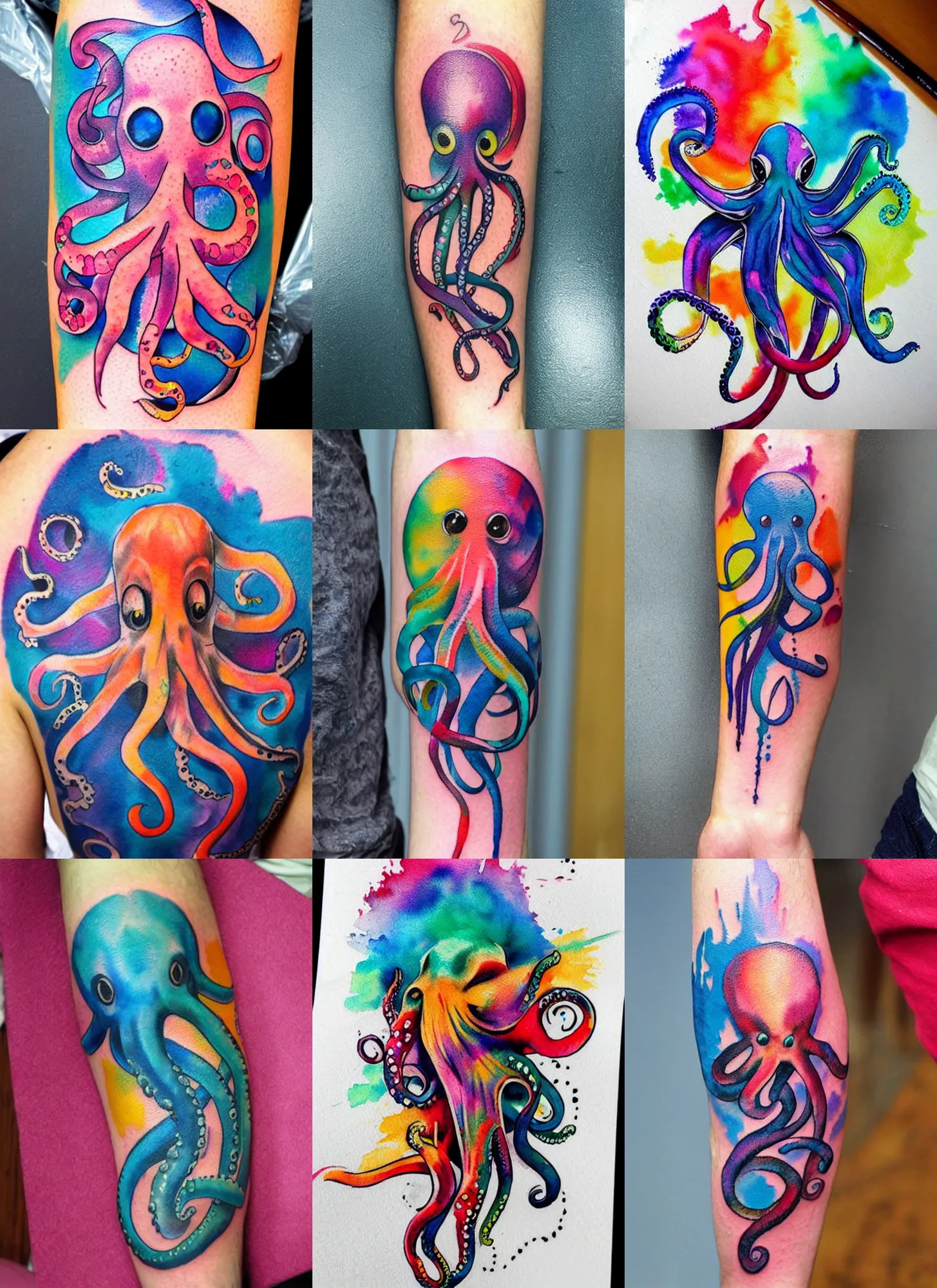 Rember Tattoos : Tattoos : Body Part Ankle : Realistic Octopus Tattoo